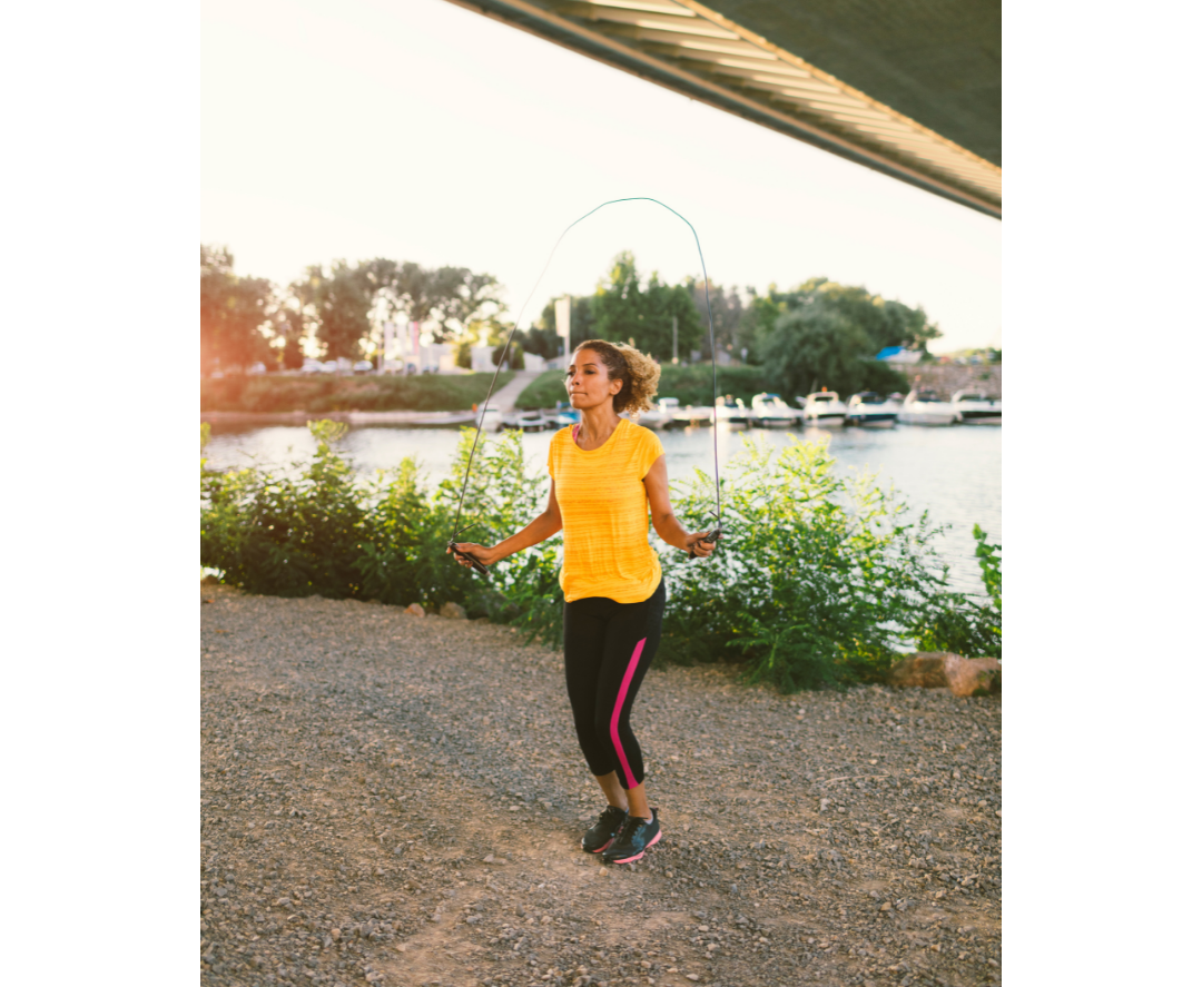 Patient jumping rope, pelvic floor physical therapy in Edina, MN